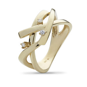 14KT GULD RING M. DIAMANTER