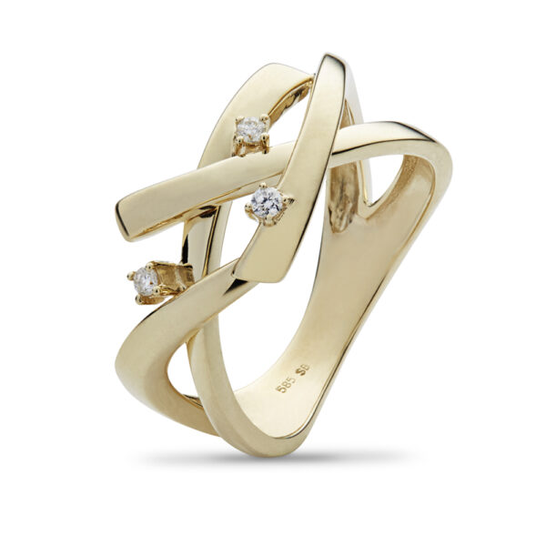 14KT GULD RING M. DIAMANTER