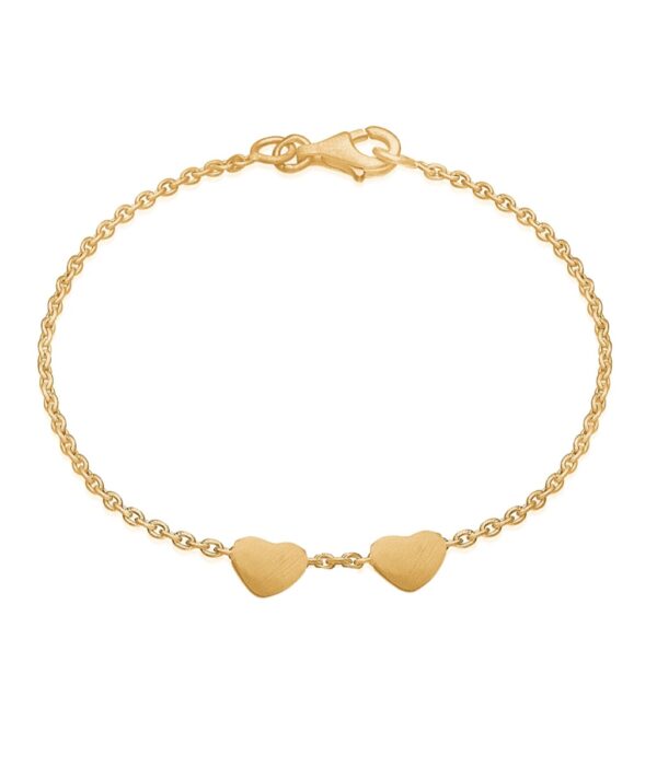 2love Heart Forgyldt Sølv Armbånd fra Frk Lisberg