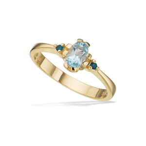 8 Karat Guld Ring fra Scrouples med Sky Blue Topas