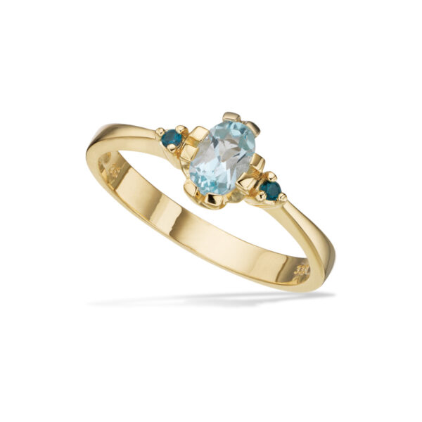 8 Karat Guld Ring fra Scrouples med Sky Blue Topas