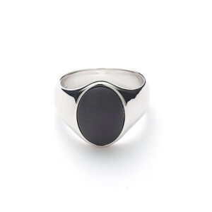 Alexander Lynggaard Hope Oval Signet ring i sølv med mat onyx