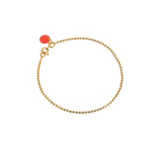 Ball Chain Coral Forgyldt Sølv Armbånd fra Enamel med Emalje