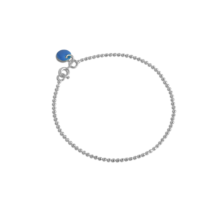 Ball Chain Cornflower Sterling Sølv Armbånd fra Enamel med Emalje