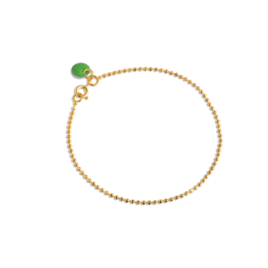 Ball Chain Green Forgyldt Sølv Armbånd fra Enamel med Emalje