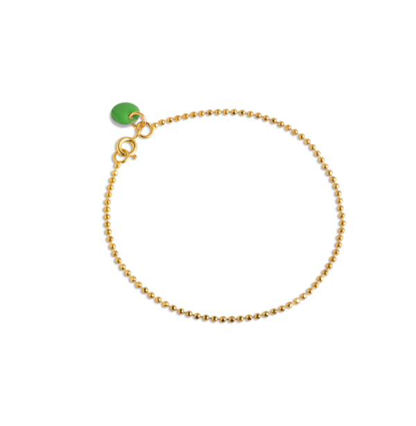 Ball Chain Green Forgyldt Sølv Armbånd fra Enamel med Emalje