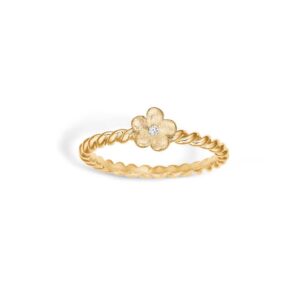 Blossom Copenhagen 9 kt guld snoet ring med blomst