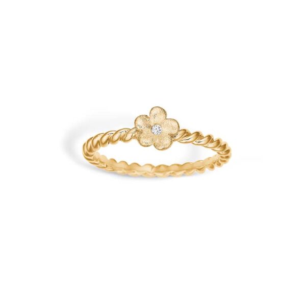 Blossom Copenhagen 9 kt guld snoet ring med blomst