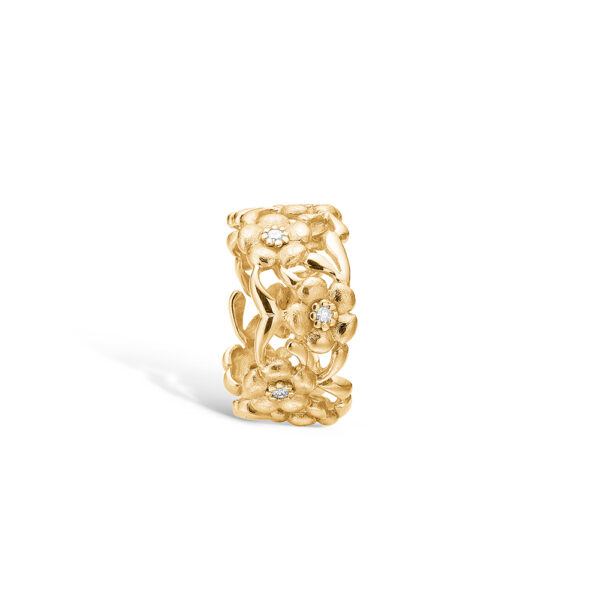 Blossom ring i 14 kt guld med 8 diamanter