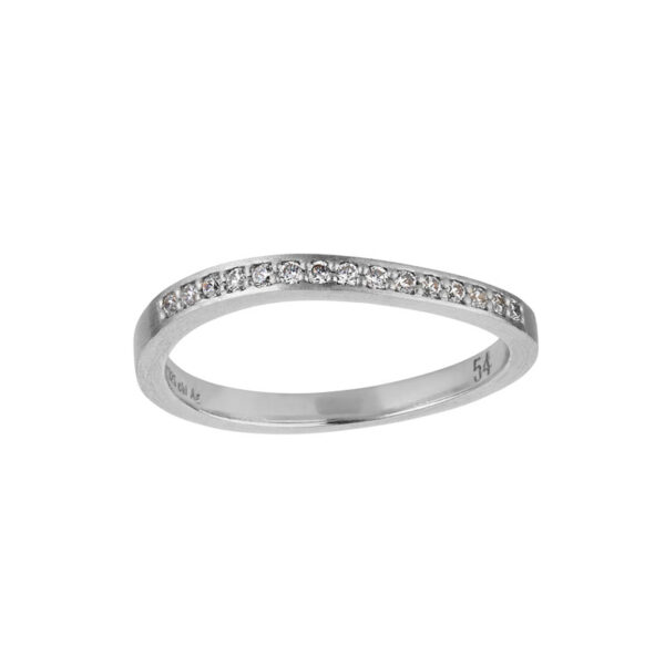 ByBiehl Ocean Flow Band Sparkle sølv ring med cubic zirkoner