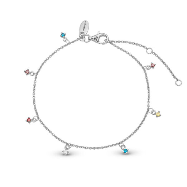 Christina Jewelry Rainbow sølv armbånd med 7 farvede cubic zirkoner