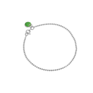 Enamel Ball Chain Green Sterling Sølv Armbånd med Emalje