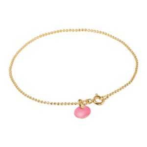 Enamel Flamingo Ball Chain Forgyldt Sølv Armbånd