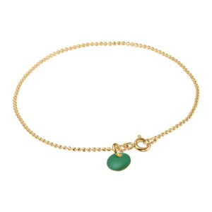 Enamel Petrol Green Ball Chain Forgyldt Sølv Armbånd