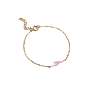 Enamel Twist Light Pink Forgyldt Sølv Armbånd med Emalje