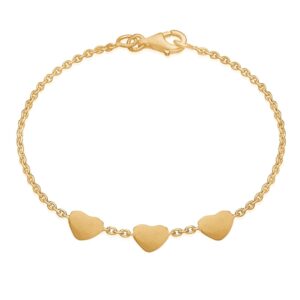 Frk Lisberg 3love Heart Forgyldt Sølv Armbånd 6550-FG-3