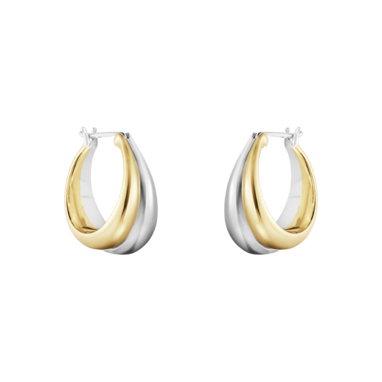 Georg Jensen Curve Øreringe 501B i guld og sølv