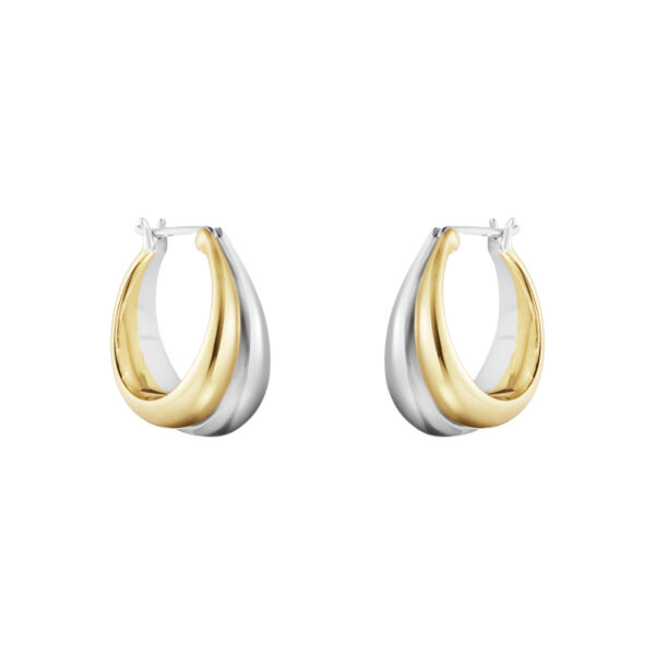 Georg Jensen Curve Øreringe 501B i guld og sølv