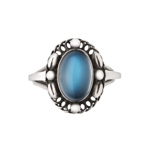 Georg Jensen Moonlight Blossom ring, sølv med månesten