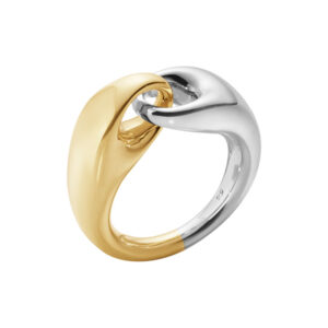 Georg Jensen Reflect Link Small ring 652B i sølv og 18 kt guld