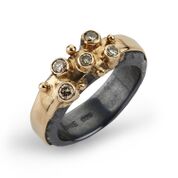 Hamilton Sterling Sølv Ring fra By Birdie med 14 Karat Guld Og 0,45 Carat Diamanter