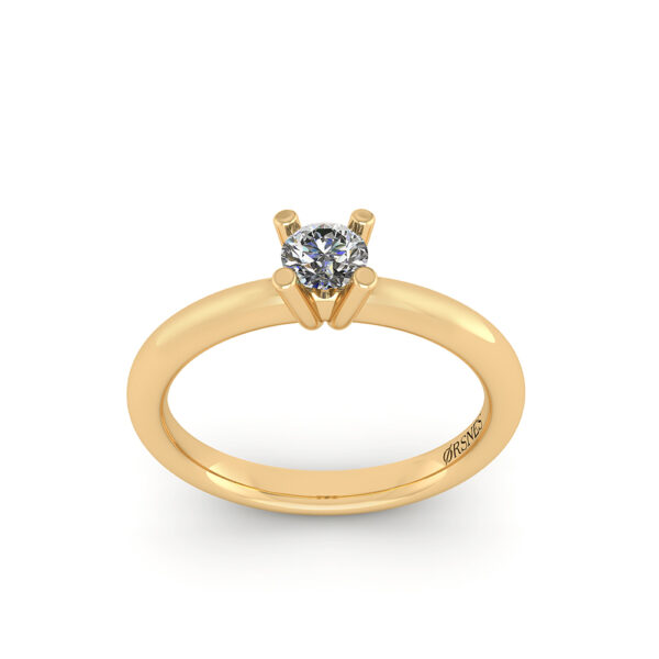 Henrik Ørsnes Design 14 Karat Guld Ring med Diamant 0,15 Carat W/SI