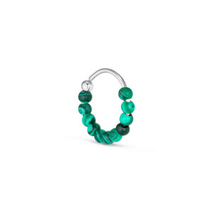 Jane Kønig Bermuda Malachite Twist ørering, sølv - 1 stk