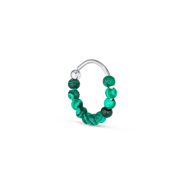 Jane Kønig Bermuda Malachite Twist ørering, sølv - 1 stk