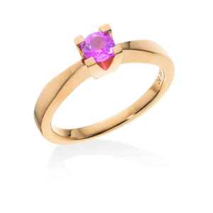 Kleopatra Jubilæum 14 Karat Guld Ring fra Scrouples med Pink Safir