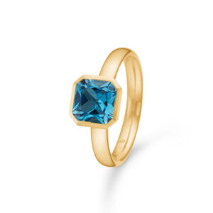 Mads Z Darling 14 kt. guld ring med London Blue Topas