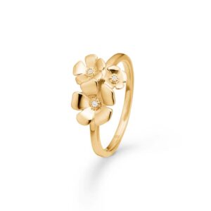 Mads Z Fleur ring i 14 kt guld med diamanter