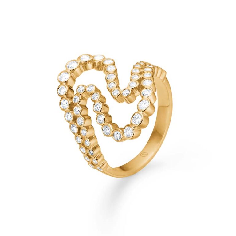 Mads Z Mira ring i 14 kt guld med diamanter