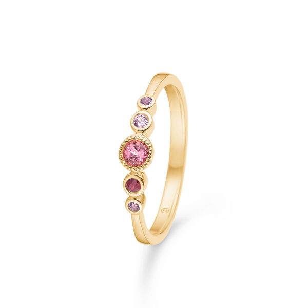 Mads Z Pink Poetry ring i 14 kt. guld med pink turmalin