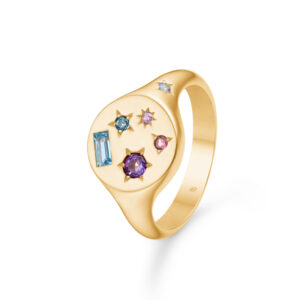 Mads Z Symphonyb14 kt. Guld ring med ametyst og 0,02 ct. W.SI