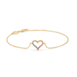 Mads Z Tender Heart Rainbow 14 kt. guld armbånd