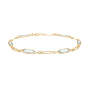 Mads Z armbånd i 8 kt guld med Sky Blue Topas
