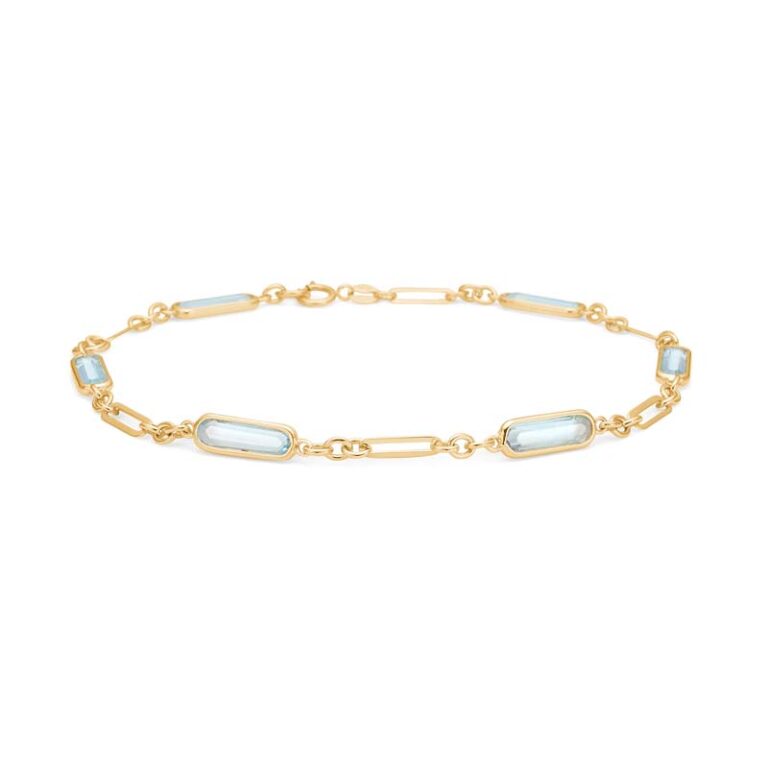 Mads Z armbånd i 8 kt guld med Sky Blue Topas