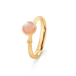 OLE LYNGGAARD Lotus 0 Tiny 18 kt. guld ring med blush månesten