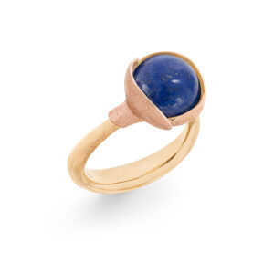 OLE LYNGGAARD Lotus 2, 18 kt. guld ring med lapis