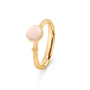 OLE LYNGGAARD Lotus ring i 18 kt. guld med rosa koral Str. 0 - TINY