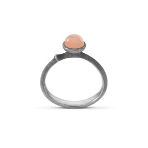 OLE LYNGGAARD SILVER LOTUS RING I SØLV MED BLUSH MÅNESTEN - STR. 0 - TINY