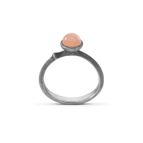 OLE LYNGGAARD SILVER LOTUS RING I SØLV MED BLUSH MÅNESTEN - STR. 0 - TINY