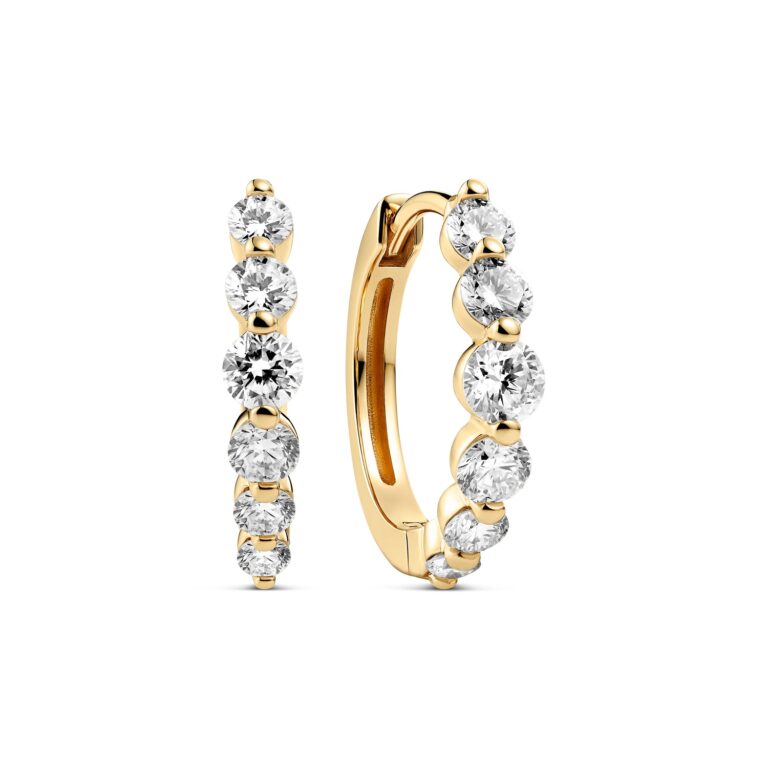 Øreringe Tiara Creolo - 14 kt. guld el. hvidguld 0.80 ct TW G-H VS lab-grown diamanter.