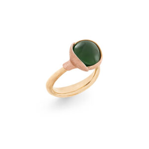 Ole Lynggaard Ring Lotus str. 2 - 18 karat rødguld - blade rosaguld med serpentin cabochon