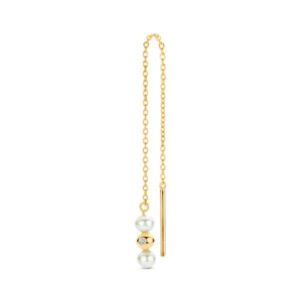 Ophelia Hanger 14 Karat Guld Ørering fra Spirit Icons med Perler og Diamant 0,0083 Carat W/VS