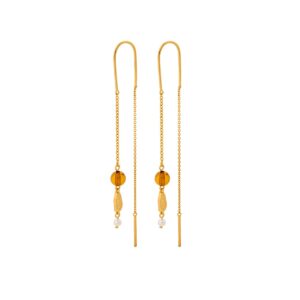 Pernille Corydon Amber Glow Earrings Forgyldt Sølv Øreringe med Rav