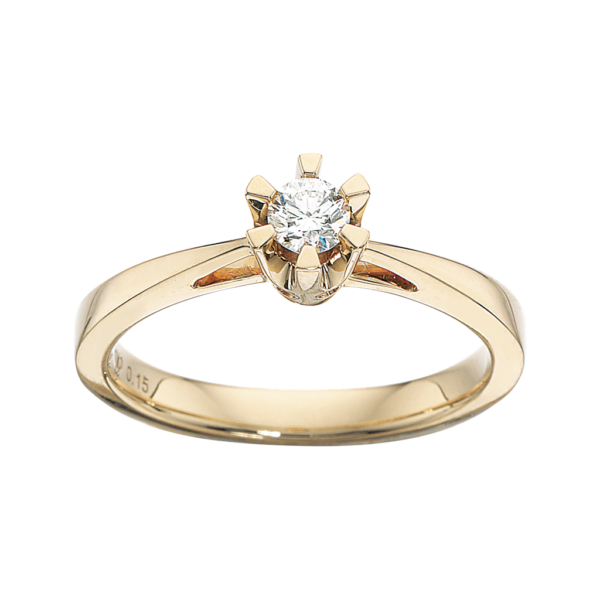 Prinsesse Ring 0,15 ct. i 14 Karat Guld fra Scrouples