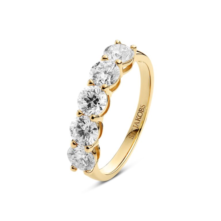 Ring Ariccia Piccolo - 14 kt. guld el. hvidguld 1.75 ct TW G-H VS lab-grown diamanter.