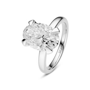 Ring Grace Ovale Solitaire - 14 kt. guld el. hvidguld 1.00-3.00 ct TW G-H VS lab-grown diamant