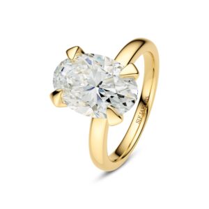 Ring Grace Ovale Solitaire - 14 kt. guld el. hvidguld 1.00-3.00 ct TW G-H VS lab-grown diamant